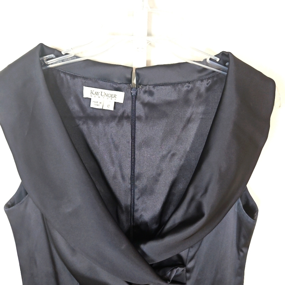 Kay Unger Navy Blue Cocktail Dress Sz 12 - Picture 2 of 7